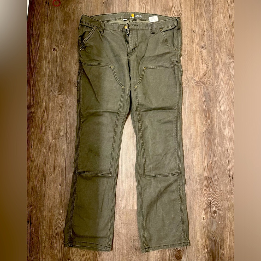 Carhartt slim fit green pants